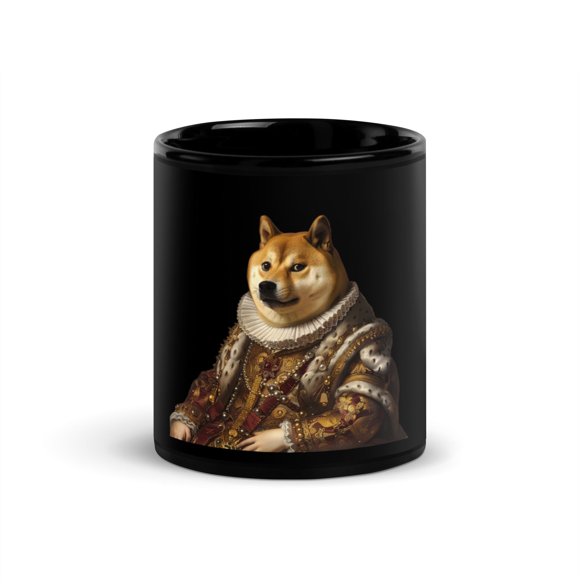 Doge Royalty Black Glossy Mug