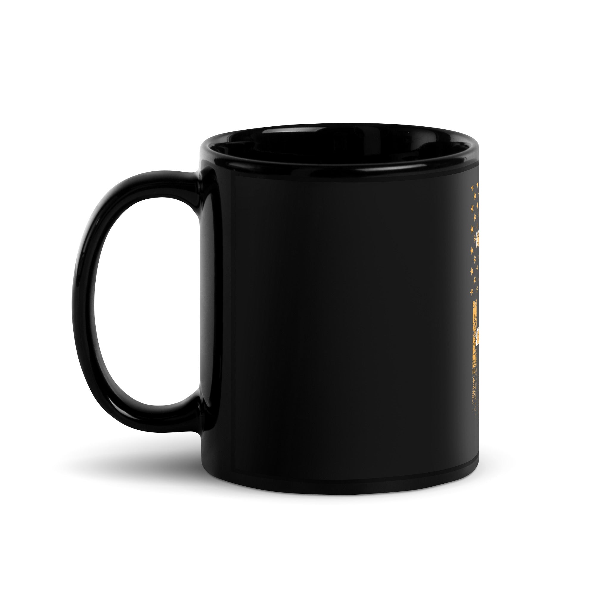 Bitcoin Distressed Flag Black Glossy Mug