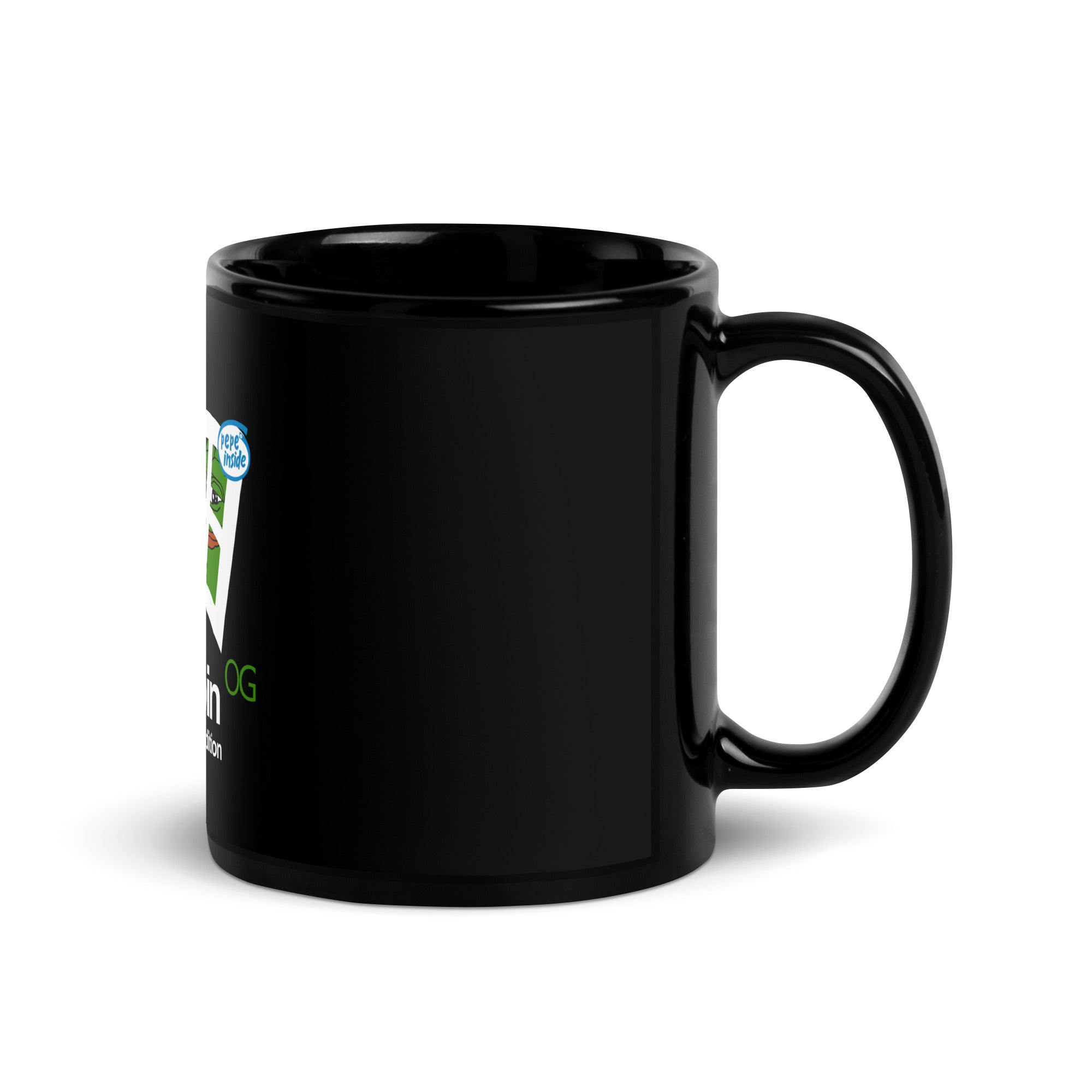PepeCoin Black Glossy Mug
