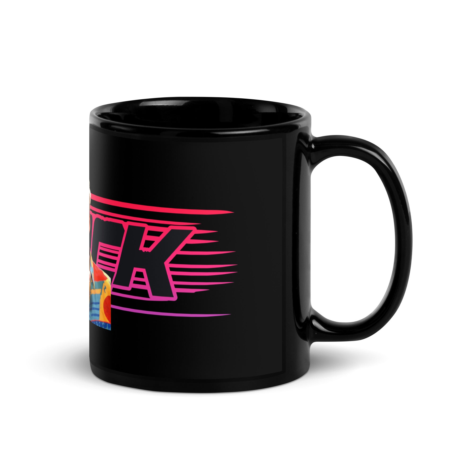 Zack Attack Black Glossy Mug