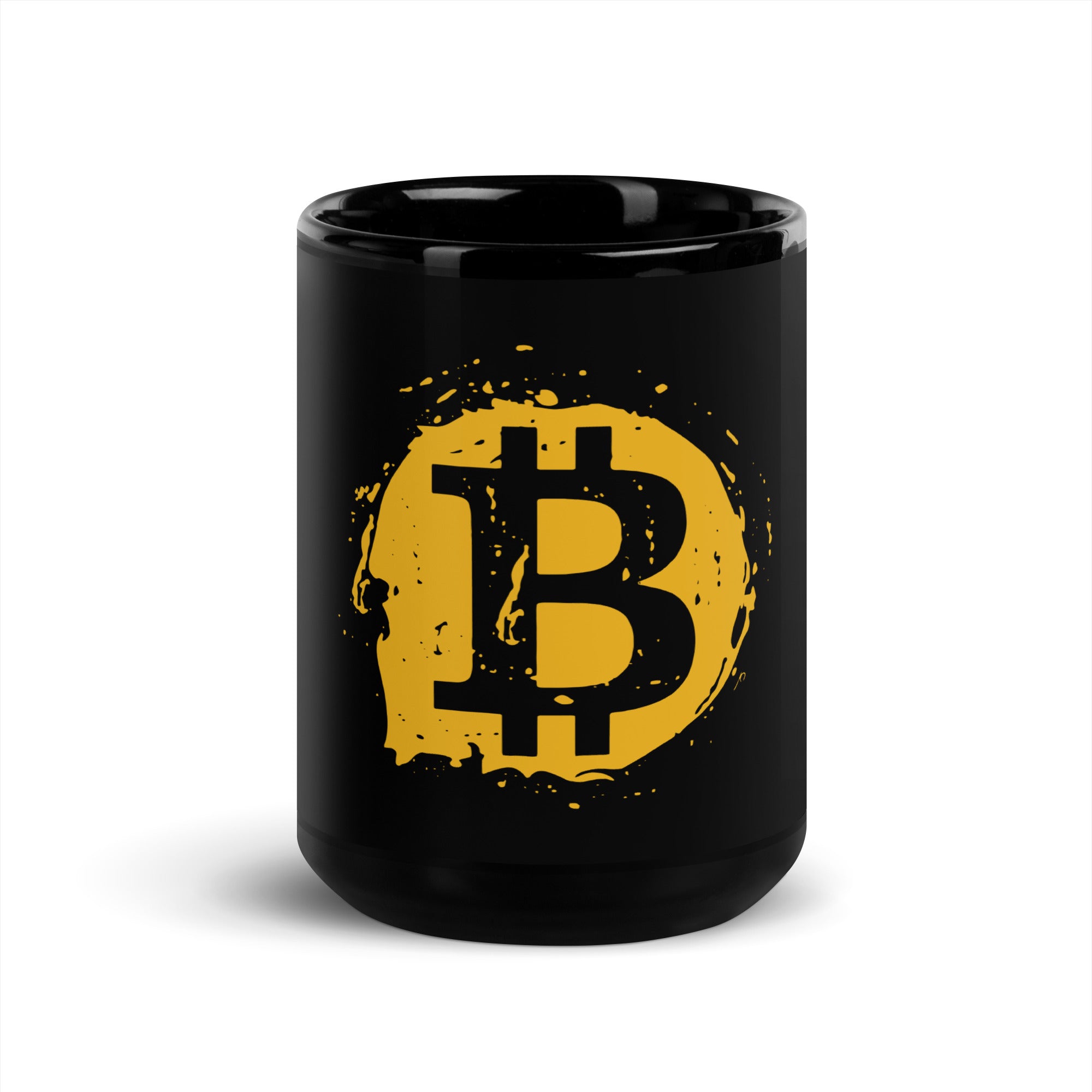 Bitcoin Orange Black Glossy Mug