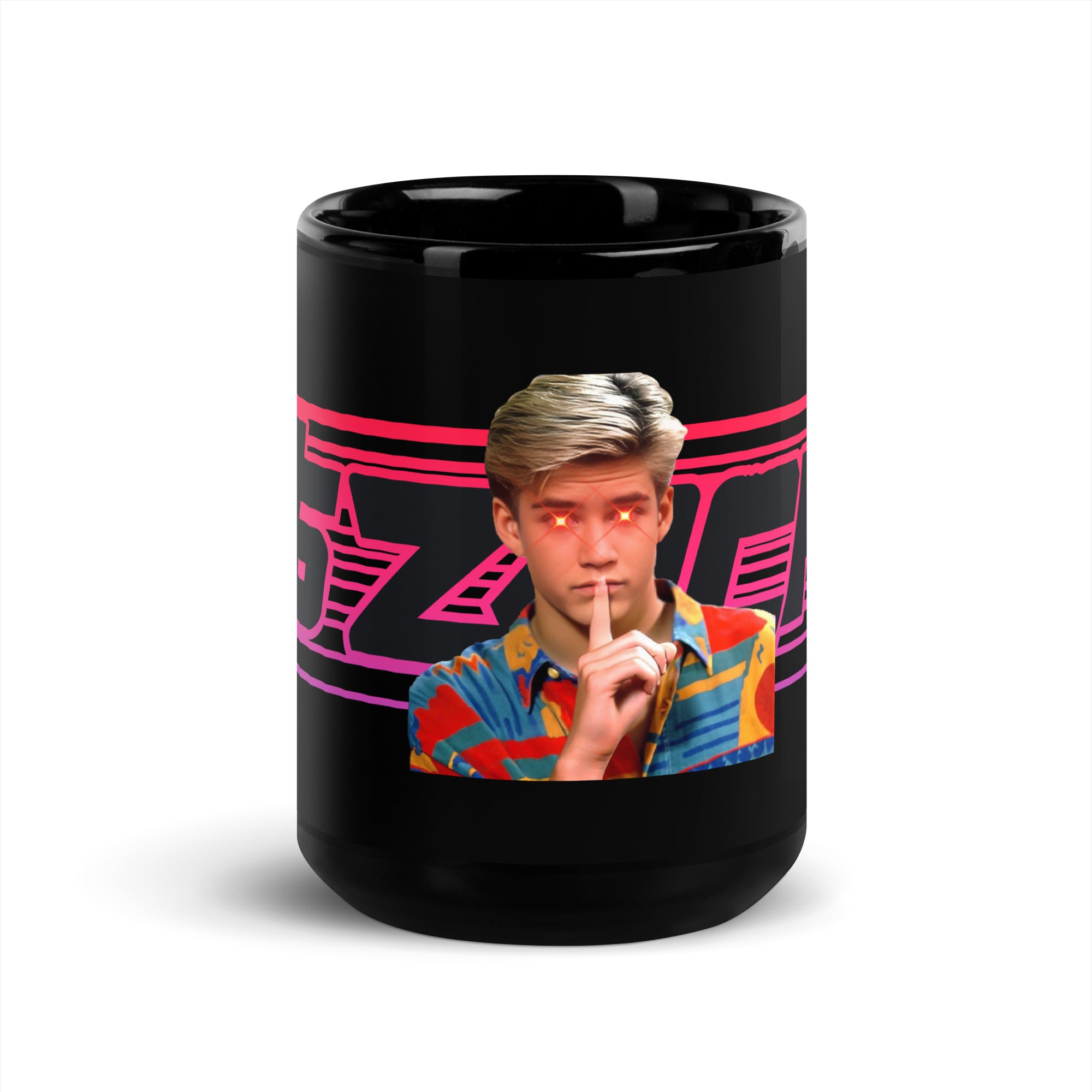 Zack Attack Black Glossy Mug