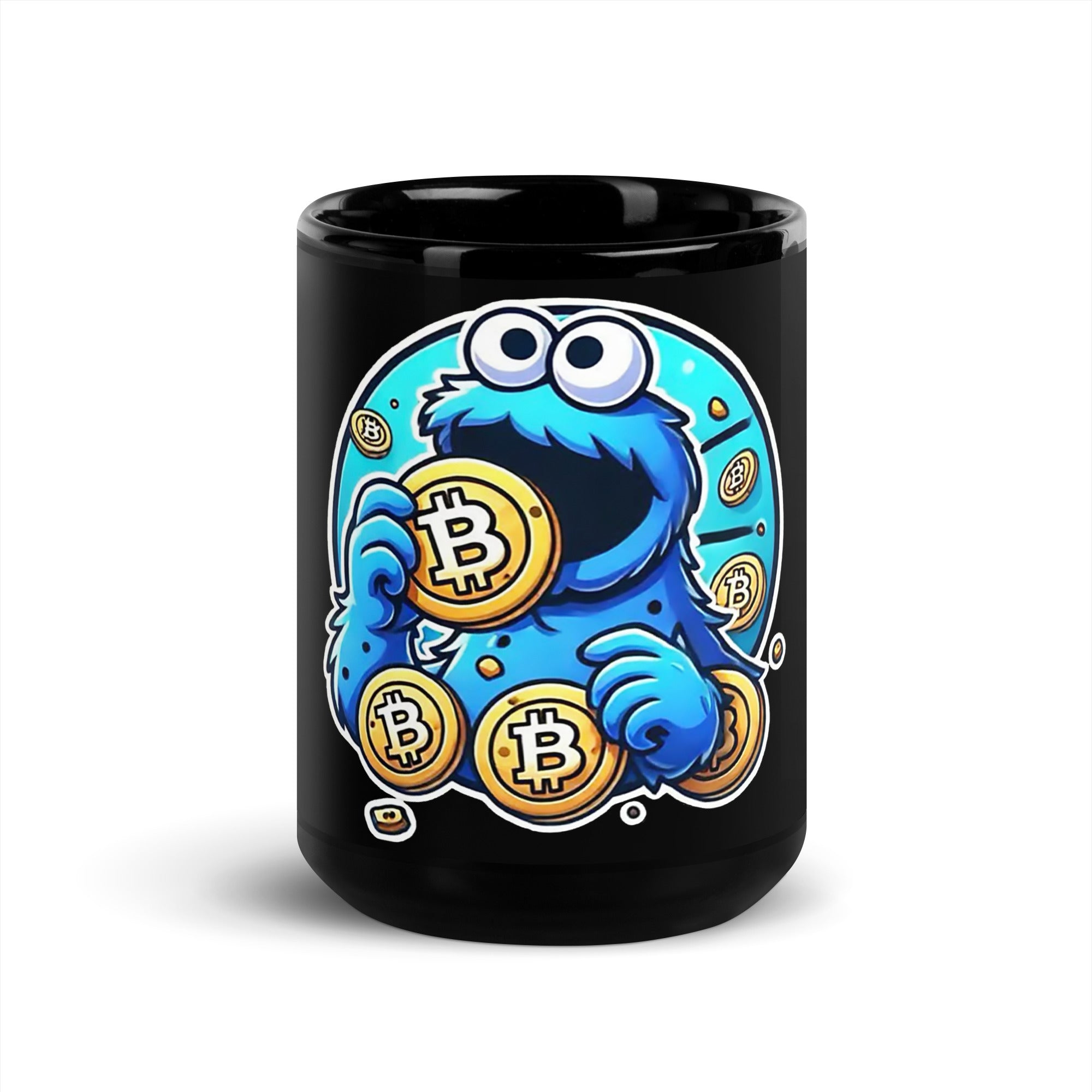 Bitcoin Cookie Black Glossy Mug