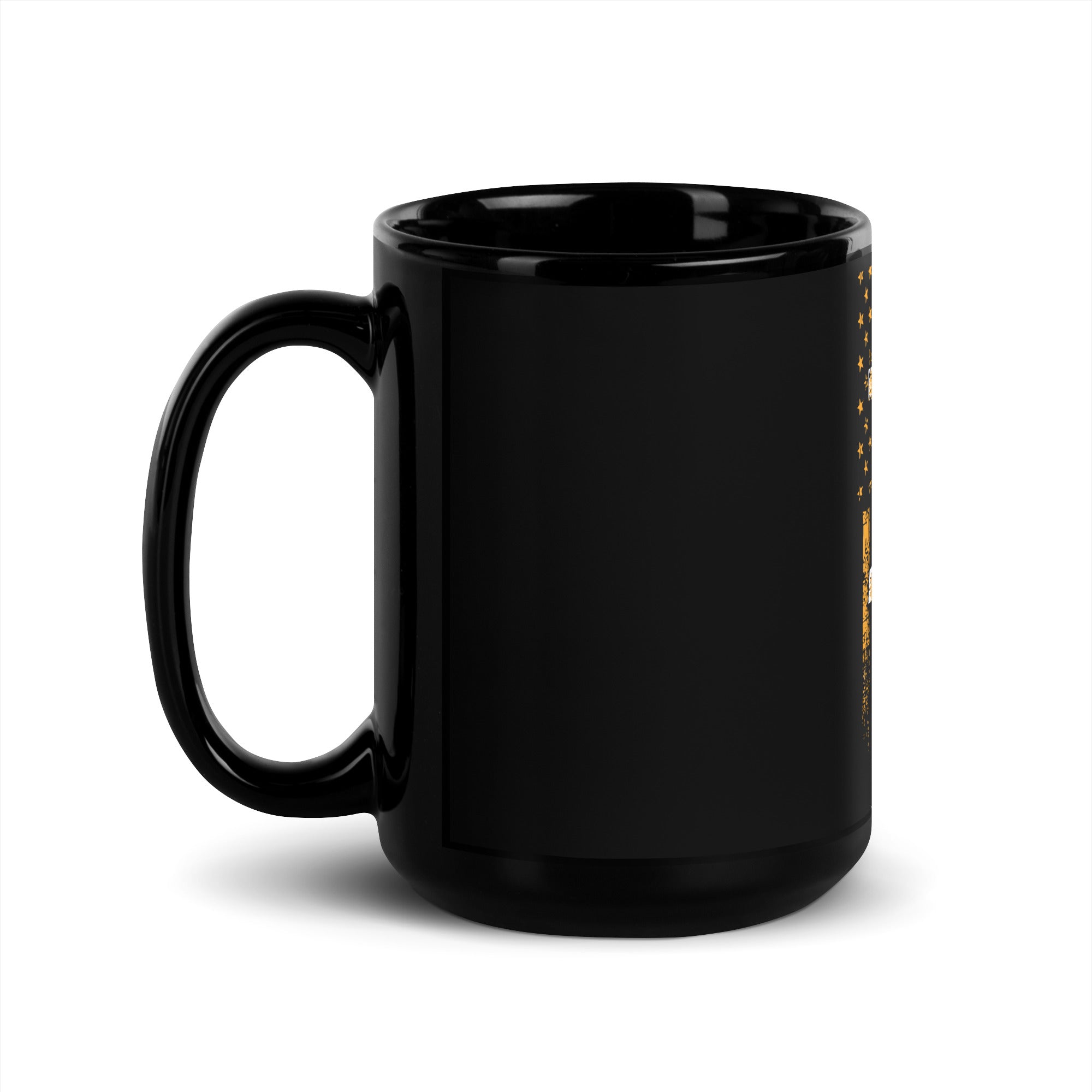 Bitcoin Distressed Flag Black Glossy Mug