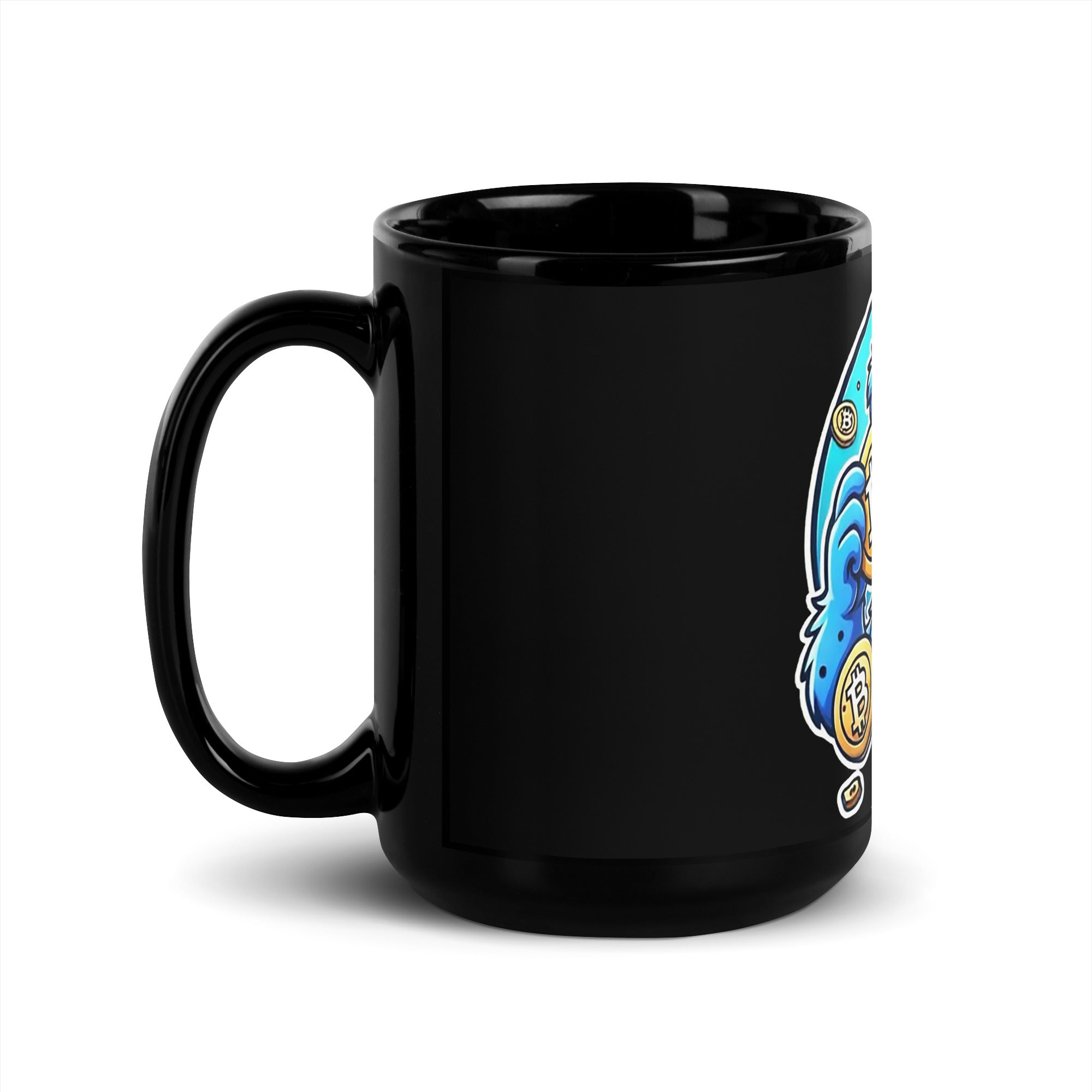 Bitcoin Cookie Black Glossy Mug