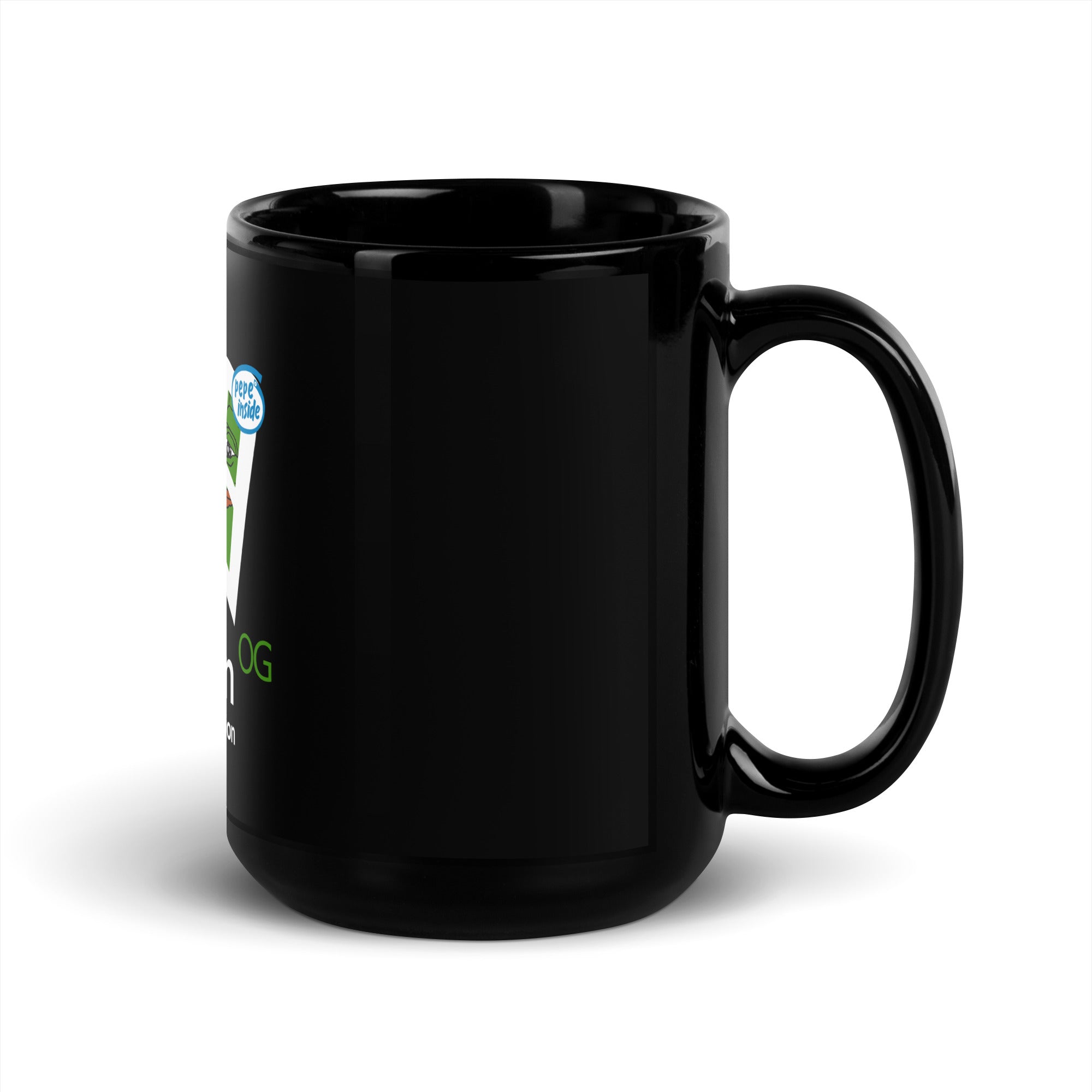 PepeCoin Black Glossy Mug