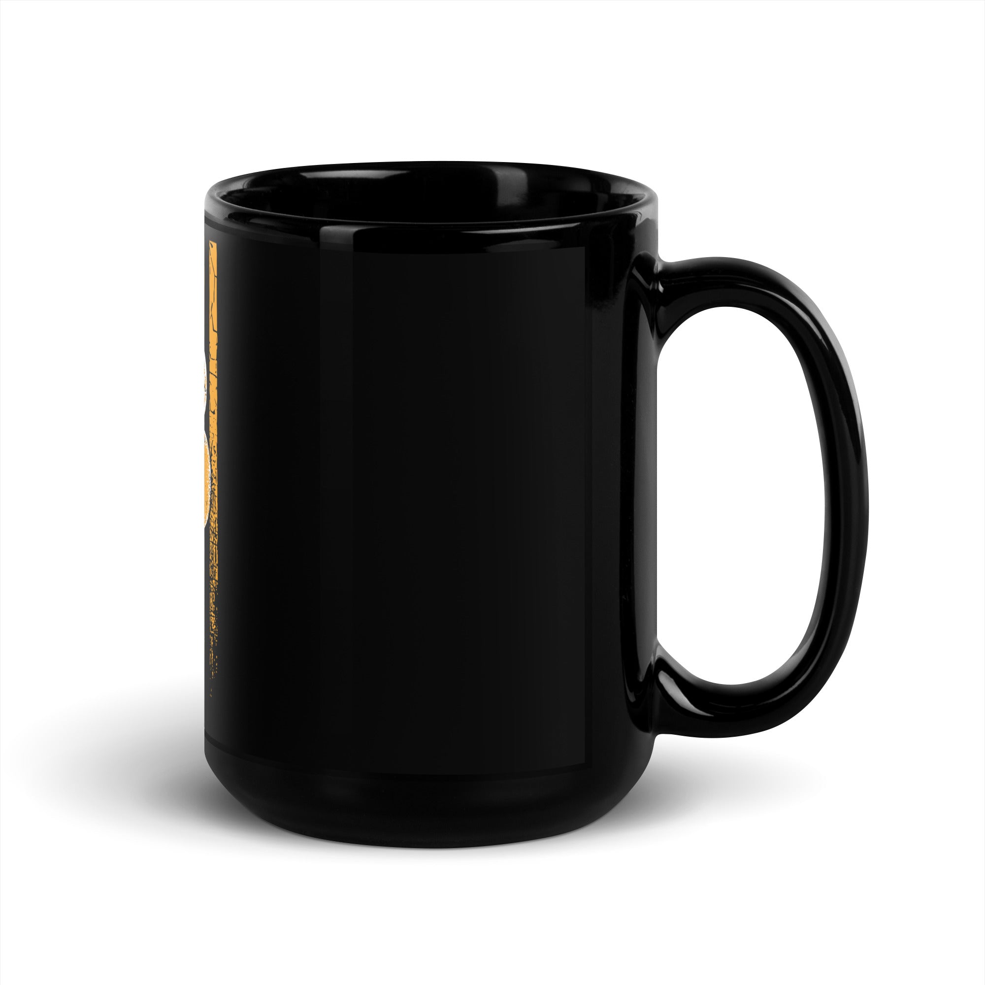 Bitcoin Distressed Flag Black Glossy Mug