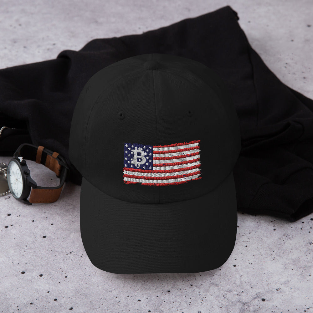 Bitcoin Flag Dad hat