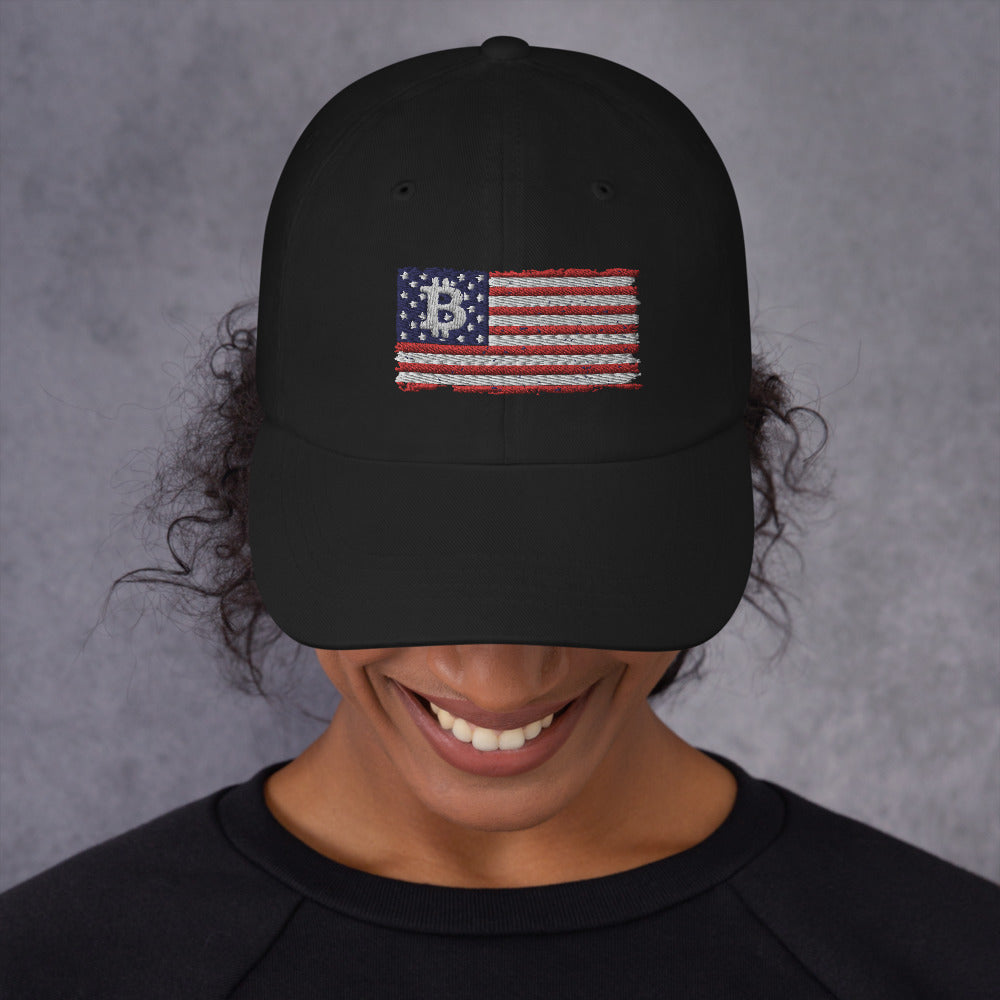 Bitcoin Flag Dad hat