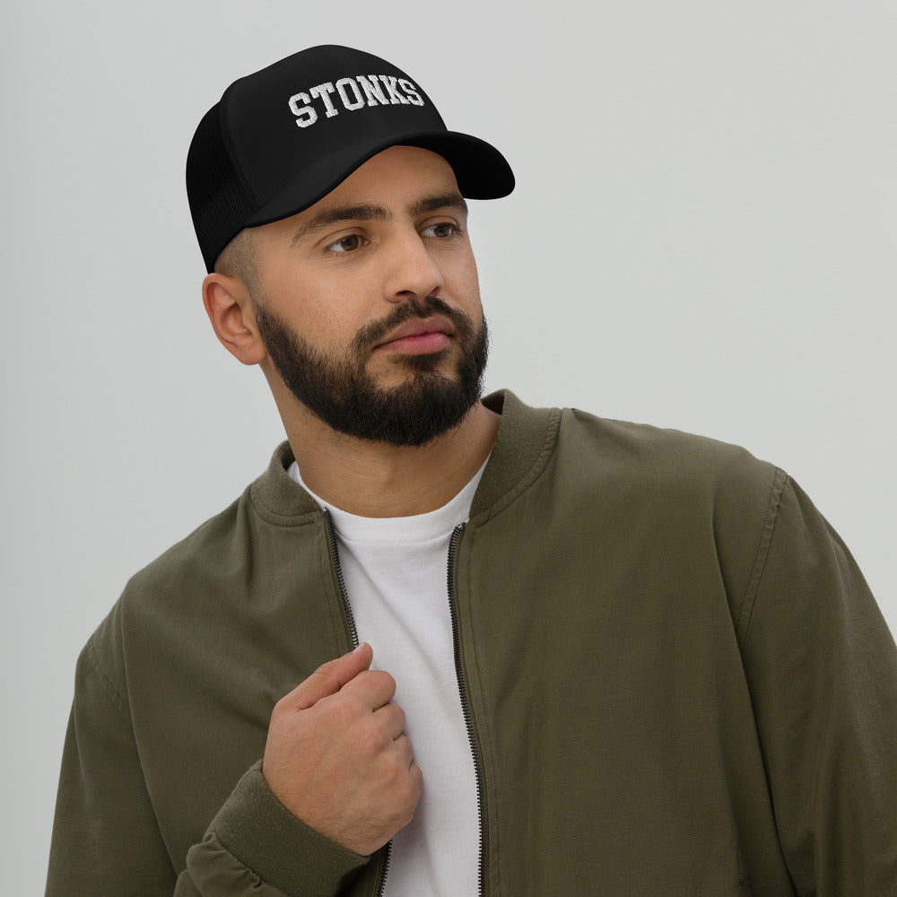 Stonks Black Trucker Cap