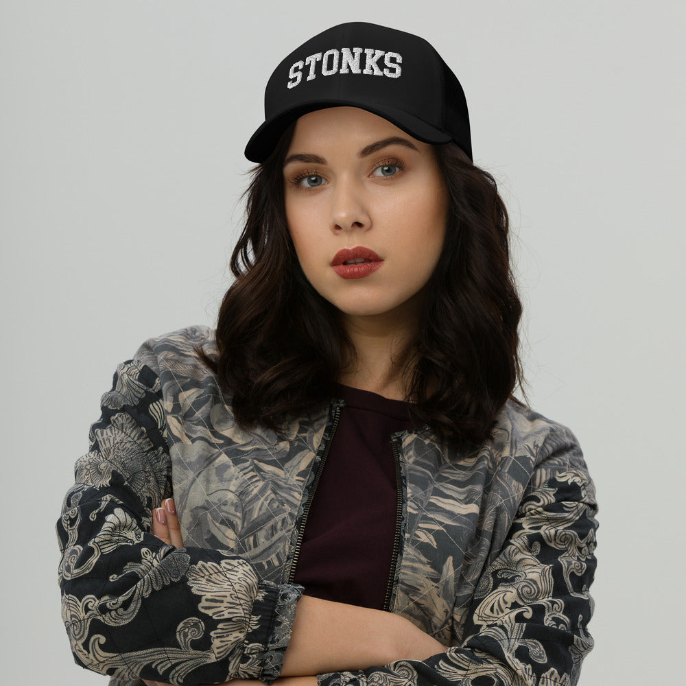 Stonks Black Trucker Cap