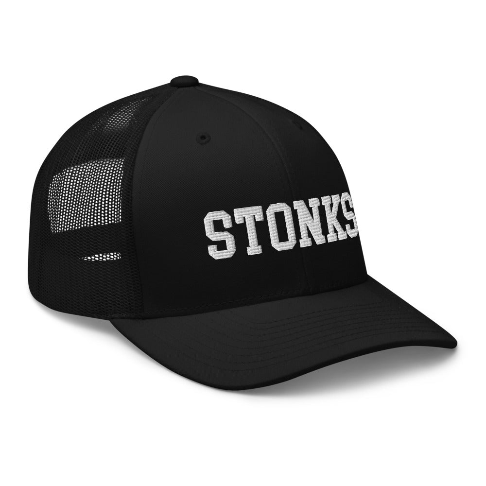 Stonks Black Trucker Cap