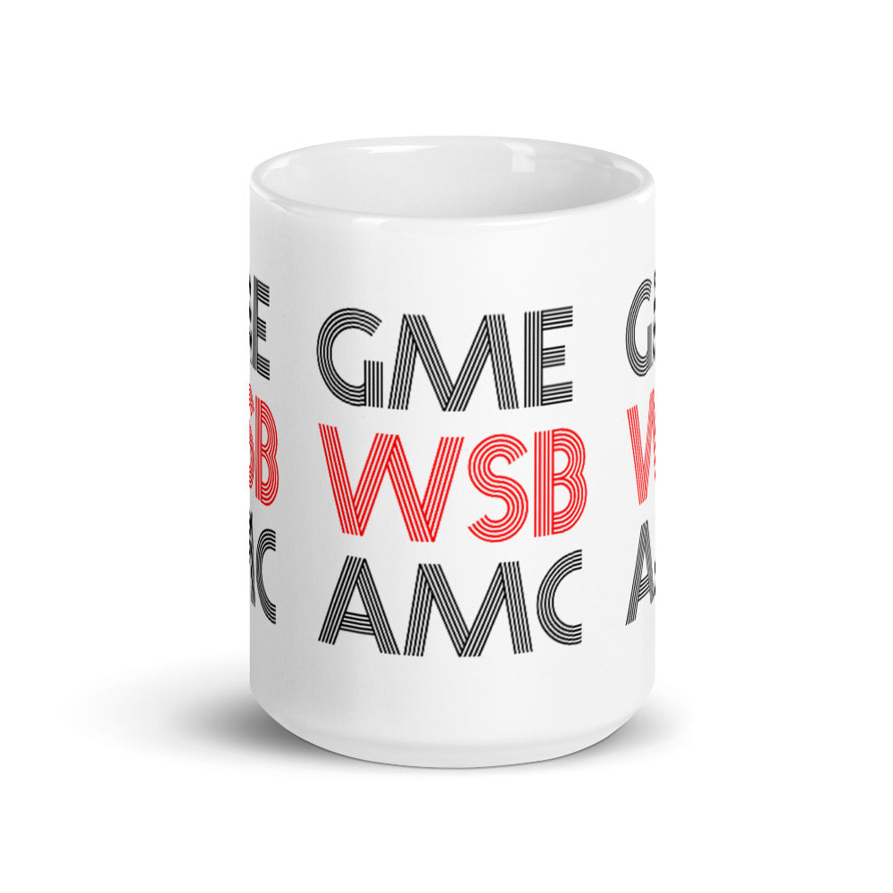 WSB White glossy mug