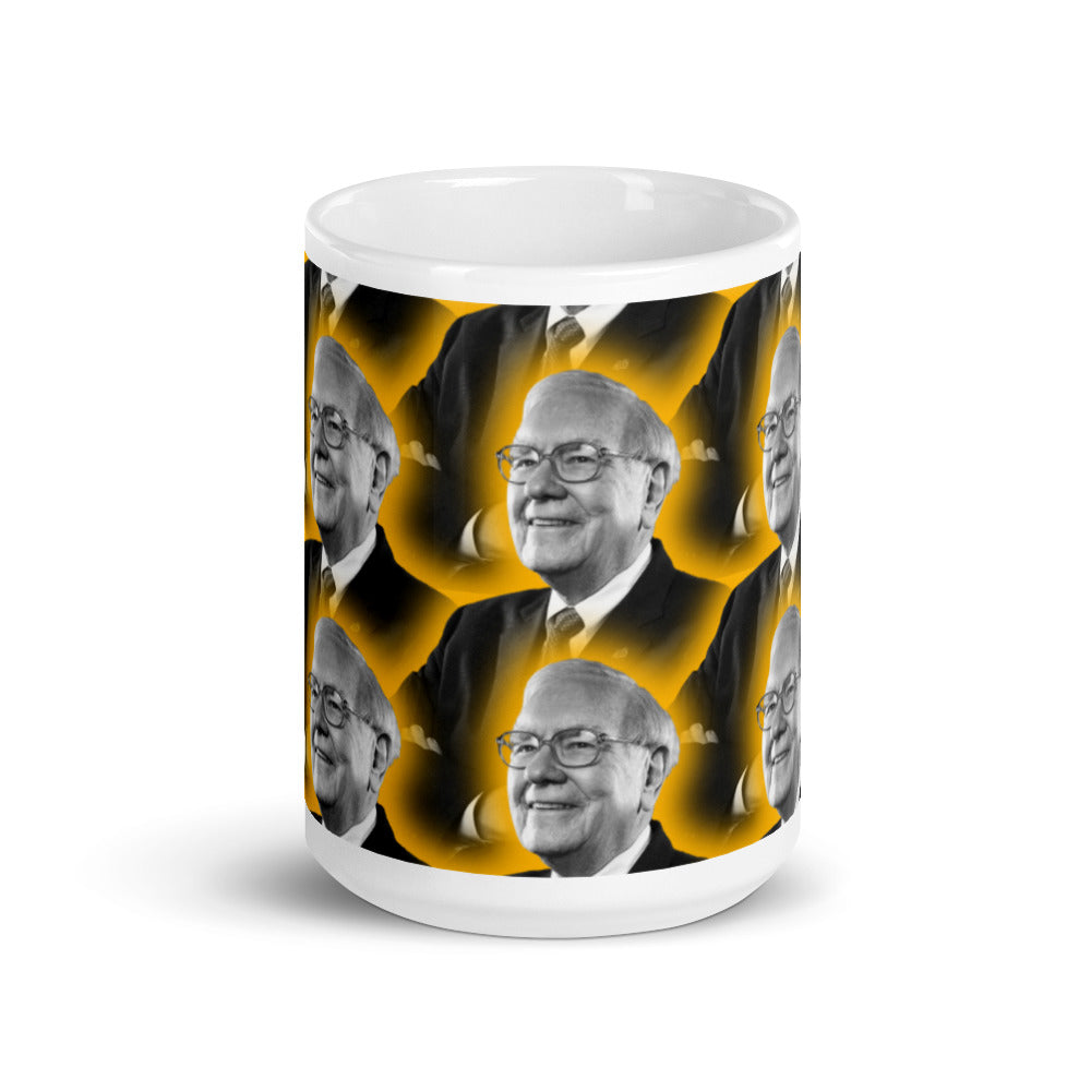 Warren Buffet Wisdom White glossy mug
