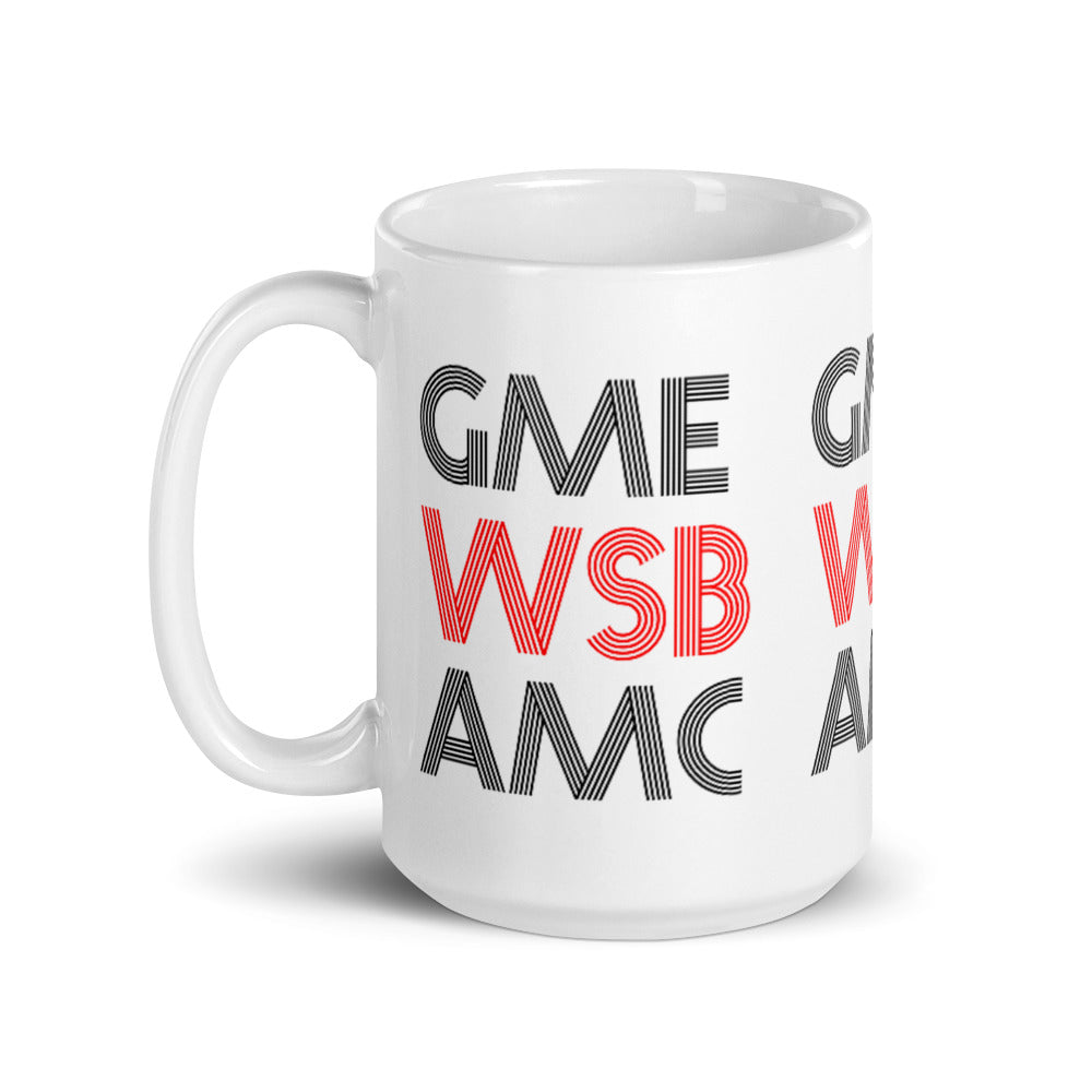 WSB White glossy mug