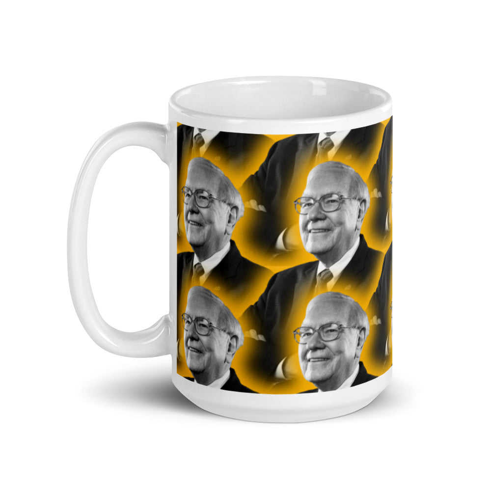 Warren Buffet Wisdom White glossy mug