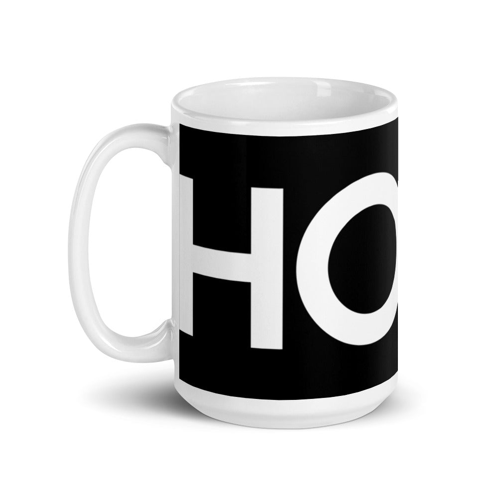 HODL White glossy mug