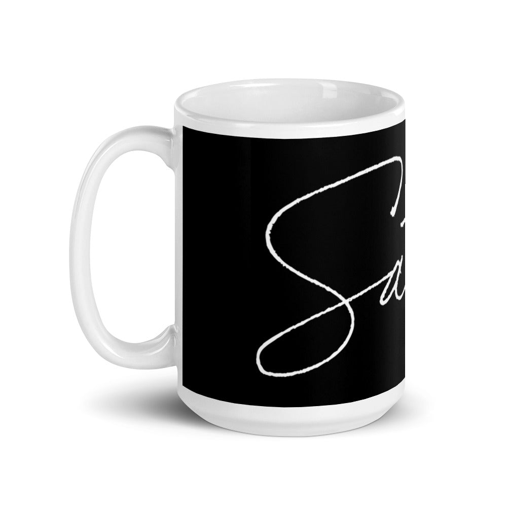 Satoshi White glossy mug