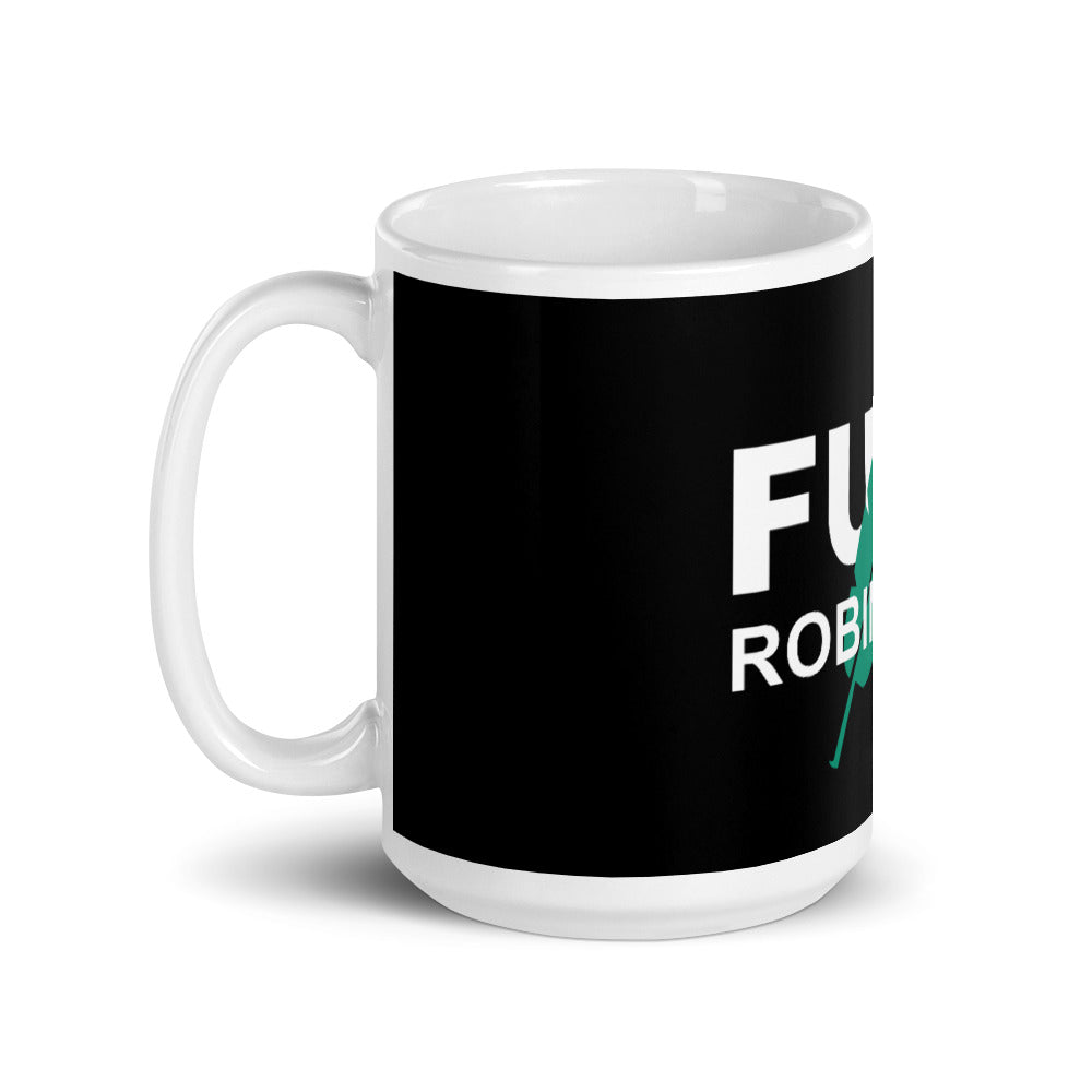 F Robinhood White glossy mug