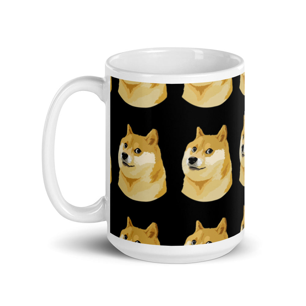 Doge White glossy mug