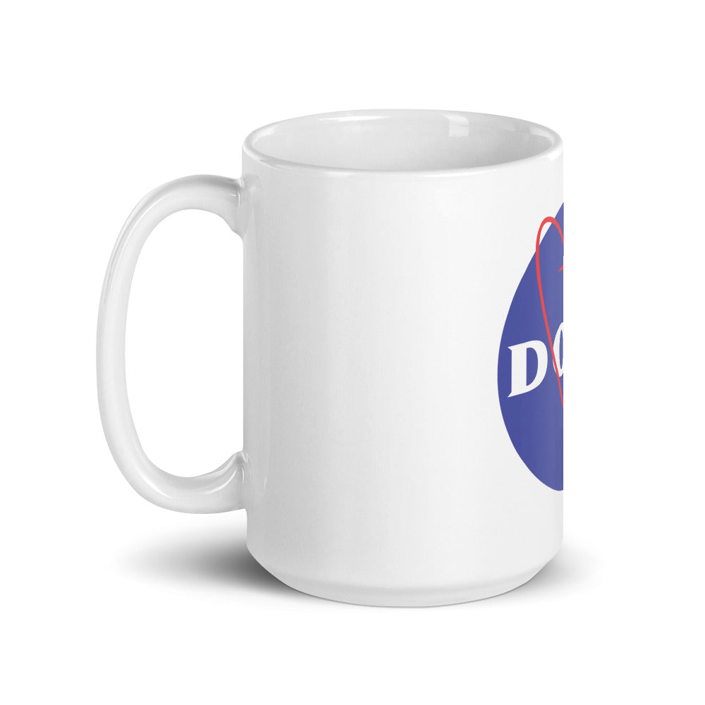 Nasa-Doge White glossy mug