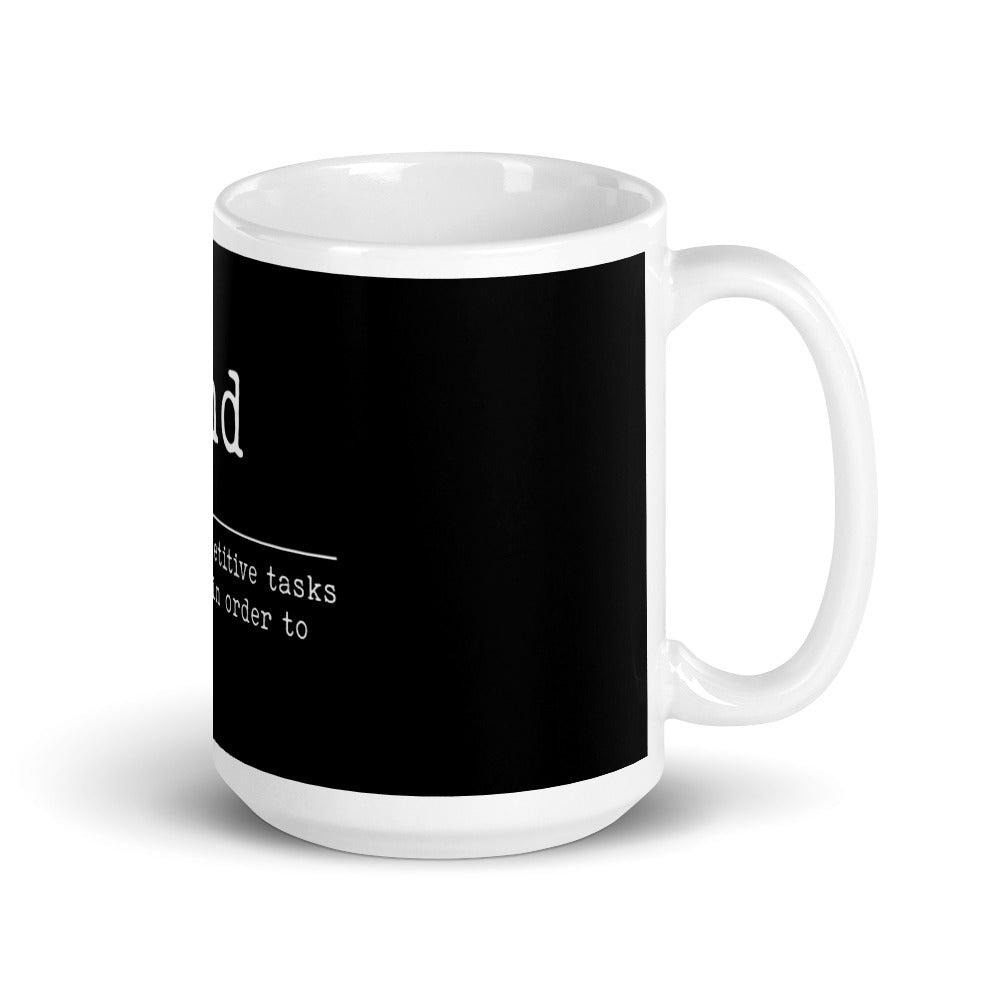 Grind White glossy mug