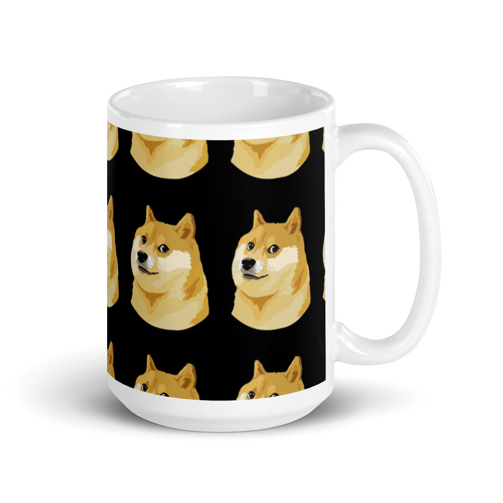Doge White glossy mug