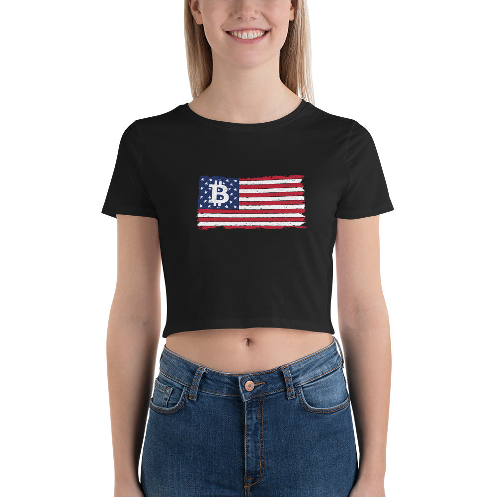 Bitcoin Flag Women’s Crop Tee