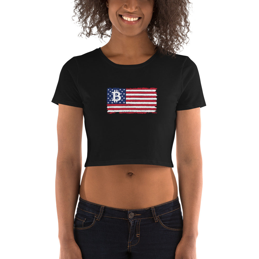 Bitcoin Flag Women’s Crop Tee