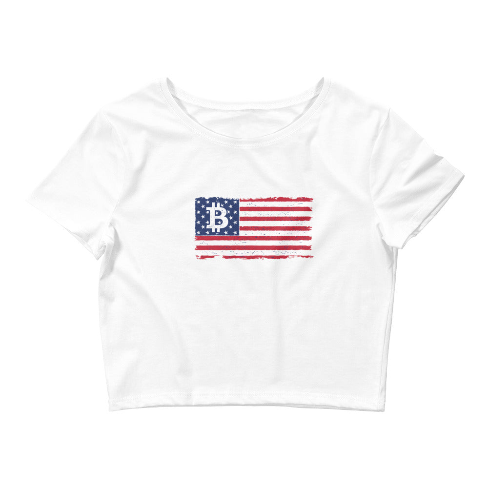 Bitcoin Flag Women’s Crop Tee