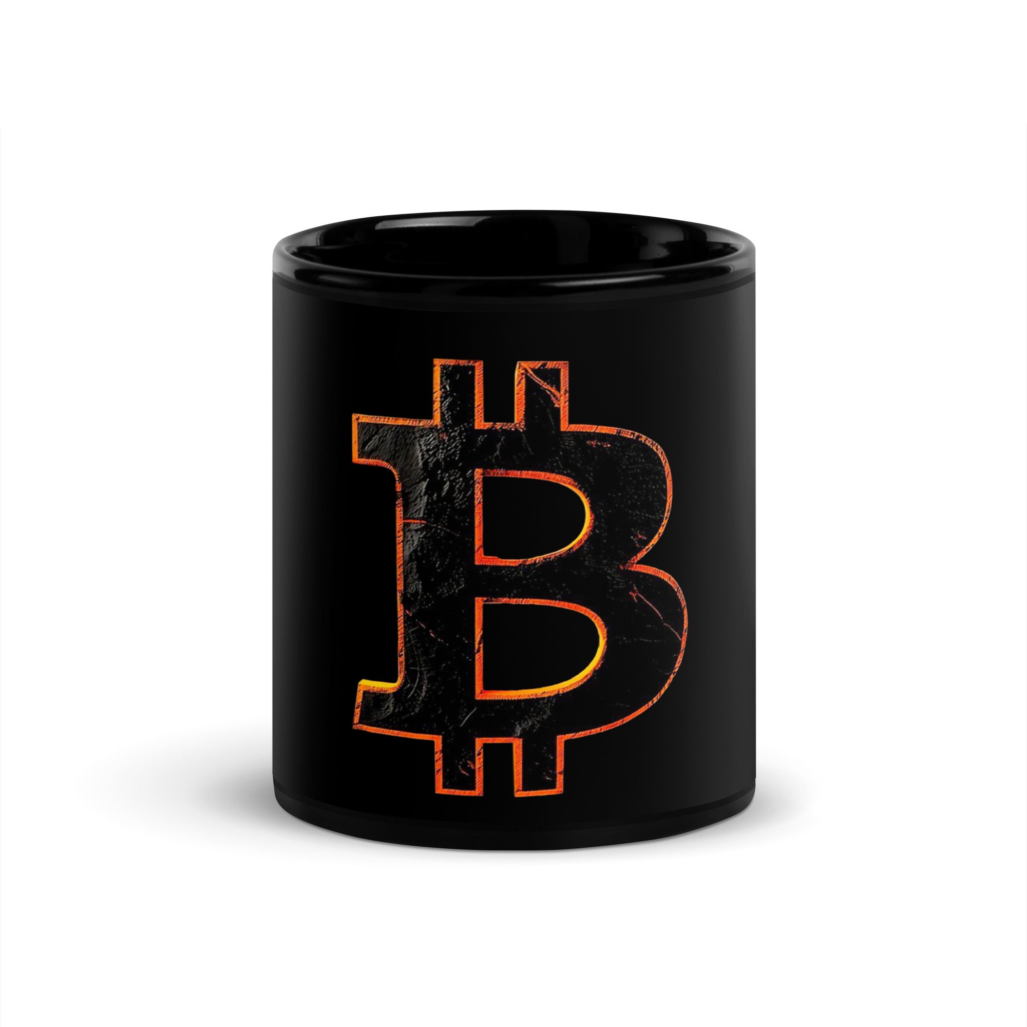 Bitcoin Glow Black Glossy Mug