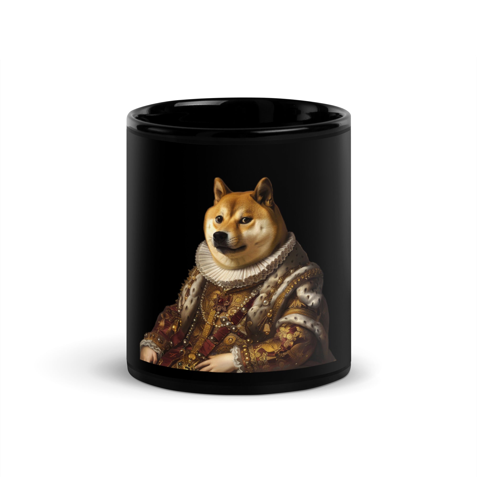 Doge Royalty Black Glossy Mug