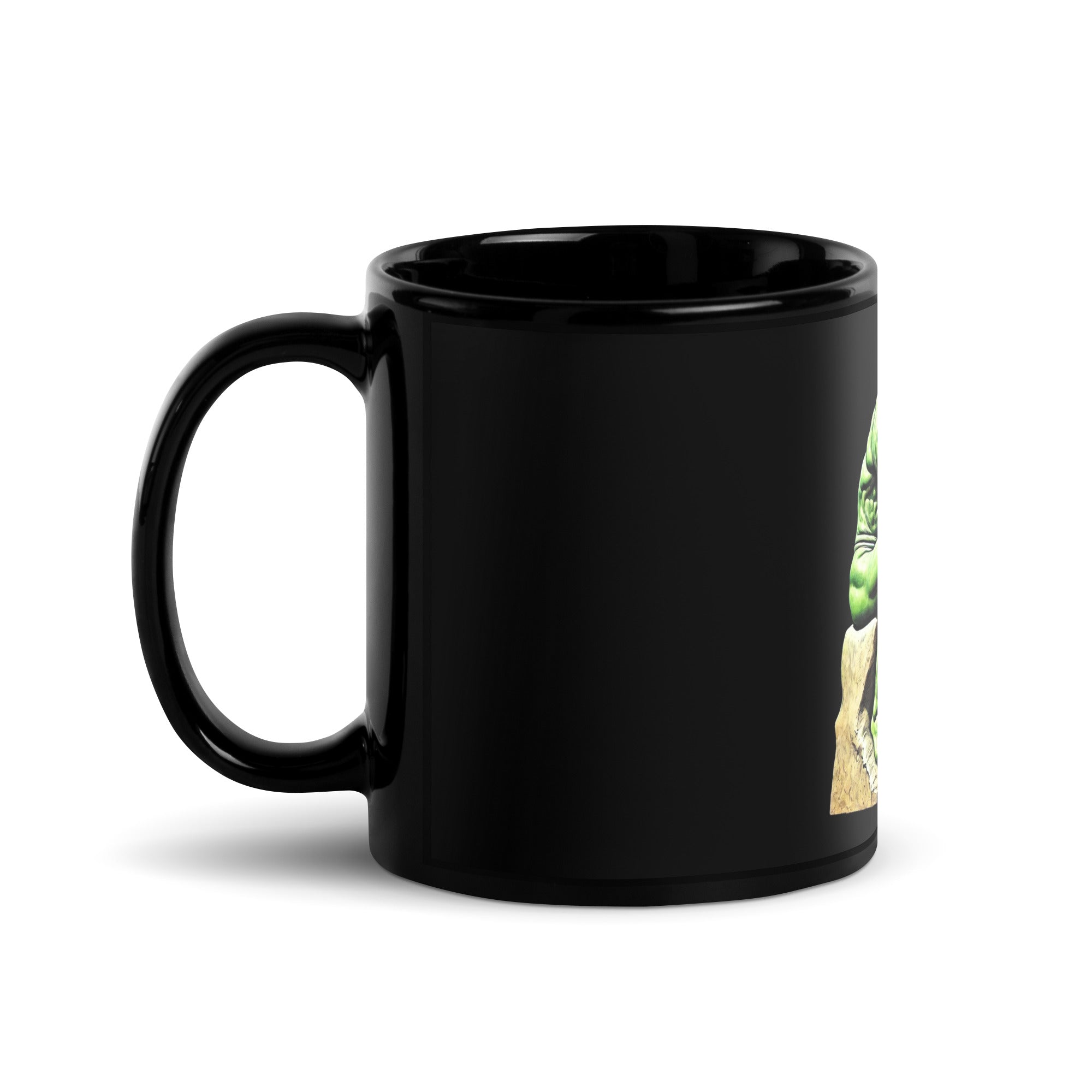 Pepe Thinker Black Glossy Mug