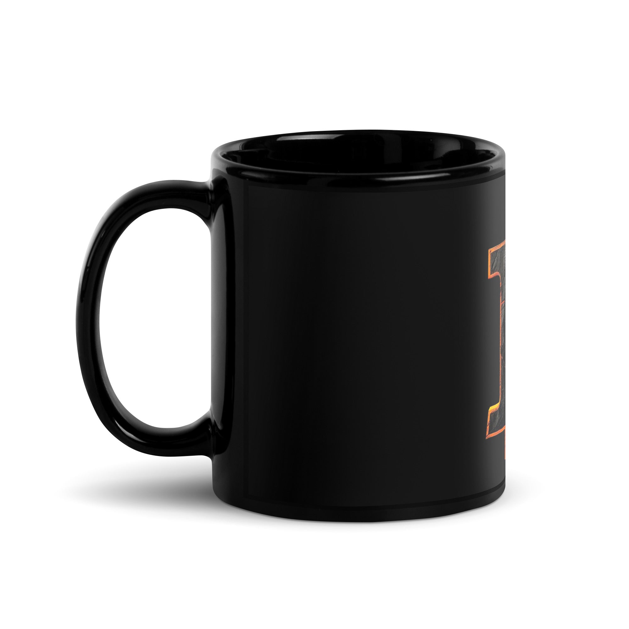 Bitcoin Glow Black Glossy Mug