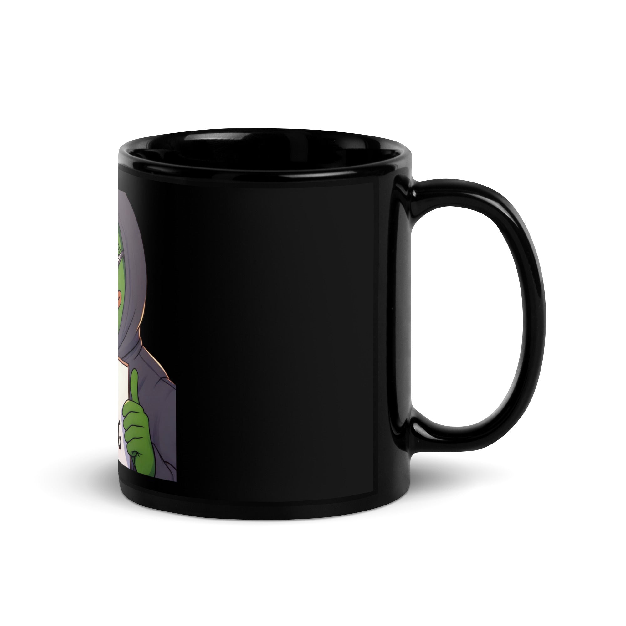 Goodmorning Pepe Black Glossy Mug