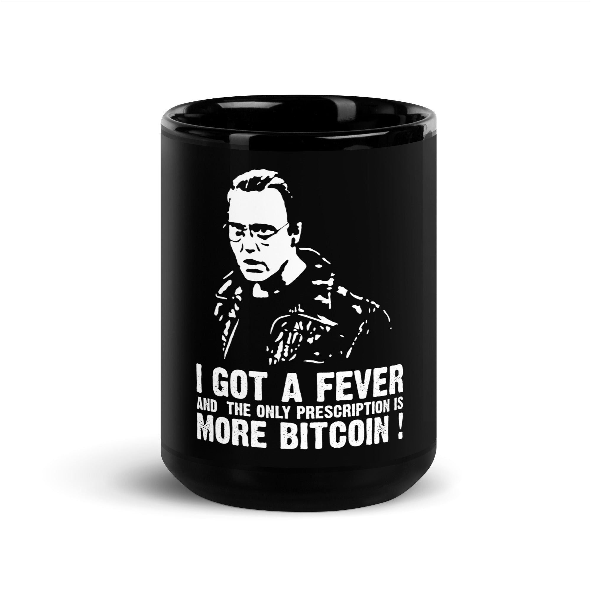 Bitcoin Fever Black Glossy Mug