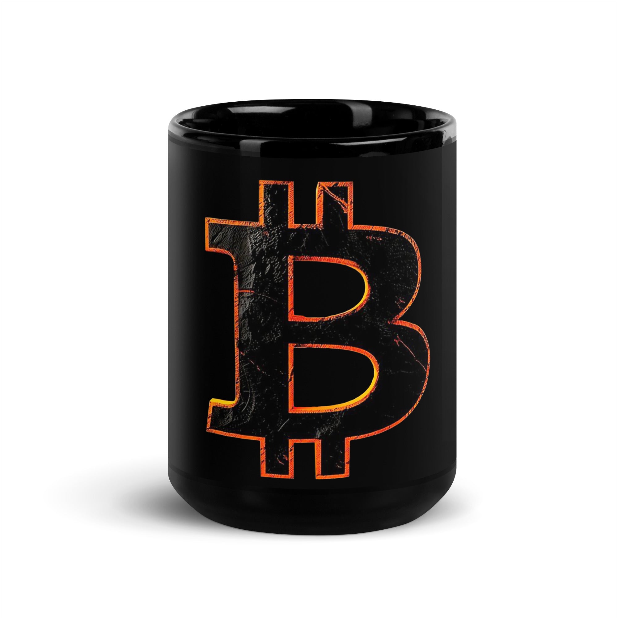 Bitcoin Glow Black Glossy Mug