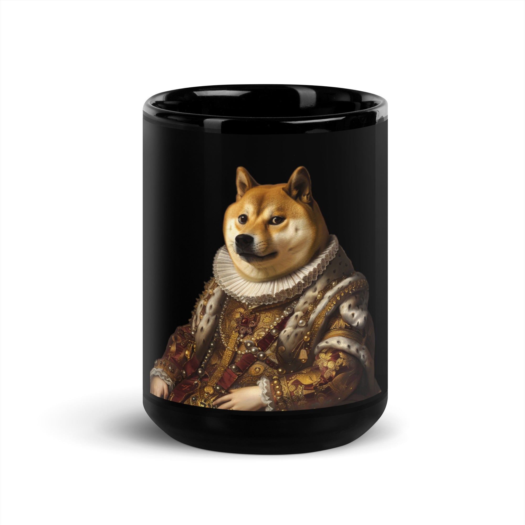 Doge Royalty Black Glossy Mug