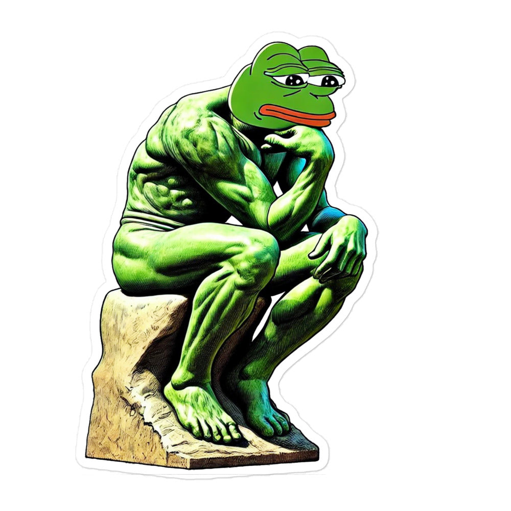 Pepe Thinker Bubble-free stickers